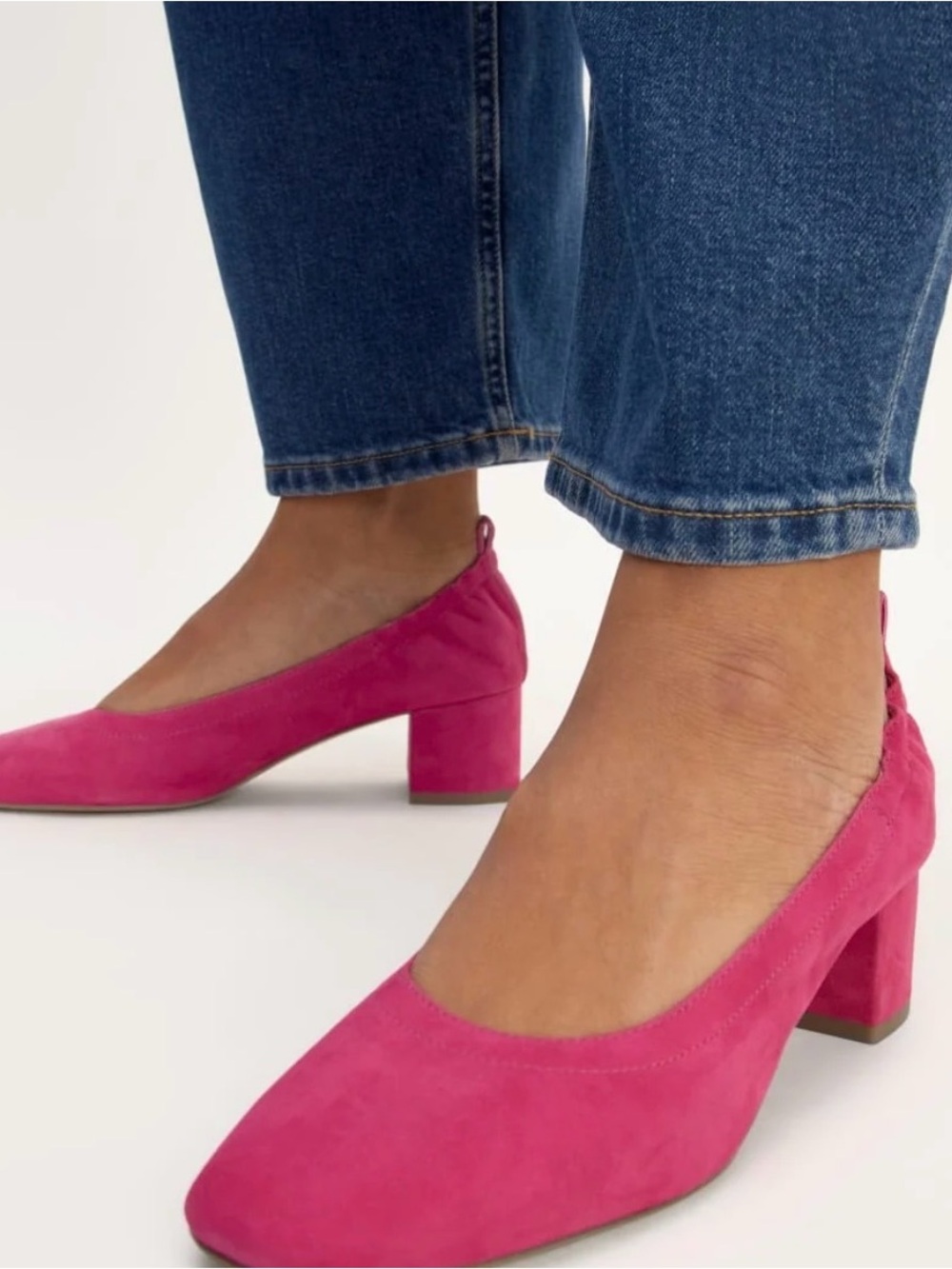 Everlane Day Heel Pink Suede | Size 7